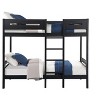 NicBex Twin over Twin Bunk Bed Wooden Bed Frame with Ladder and Full Length Guardrail, Space Saving, No Box Spring Required, Black - 2 of 4