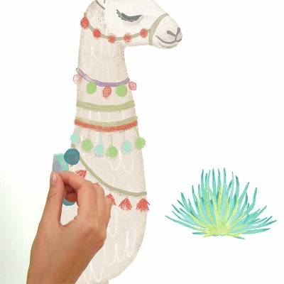 Watercolor Llama Peel and Stick Giant Wall Decal