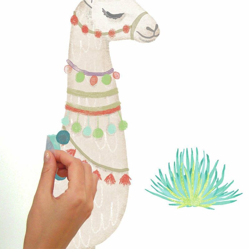 Watercolor Llama Peel and Stick Giant Wall Decal - RoomMates, 3 of 9