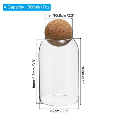 Unique Bargains Kitchen Food Glass Storage Container with Ball Cork 10x9cm — фото 2
