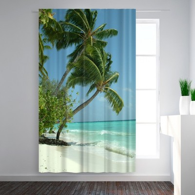 Americanflat Maldives Beach Travel Holiday by Wonderful Dream Blackout Rod Pocket Single Curtain Panel 50x84