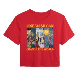 Women's - Disney - One Wish Can Change The World Cropped Graphic T-Shirt - 1 of 4