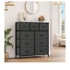 Fabric Dresser  with 9 Drawers ,Storage Organizer Unit for Living Room, Hallway ,Sturdy Steel Frame, Wooden Top - 2 of 4