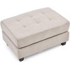 Airsurfer Compact Light Gray Ottoman Contemporary Tufted Ottoman Versatile Seating for Living Room Relaxation - 4 of 4
