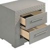 PAGED Nightstand Modern Side Table with 2 Storage Drawers and Gold Handles, Bedside Cabinet for Bedroom, Living Room - 3 of 4