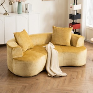 Modern Deep Seat Sofa with 2 Pillows, Upholstered Chaise Sofas for Small Living Room, Apartment or Lounge Area-Maison Boucle - 1 of 4