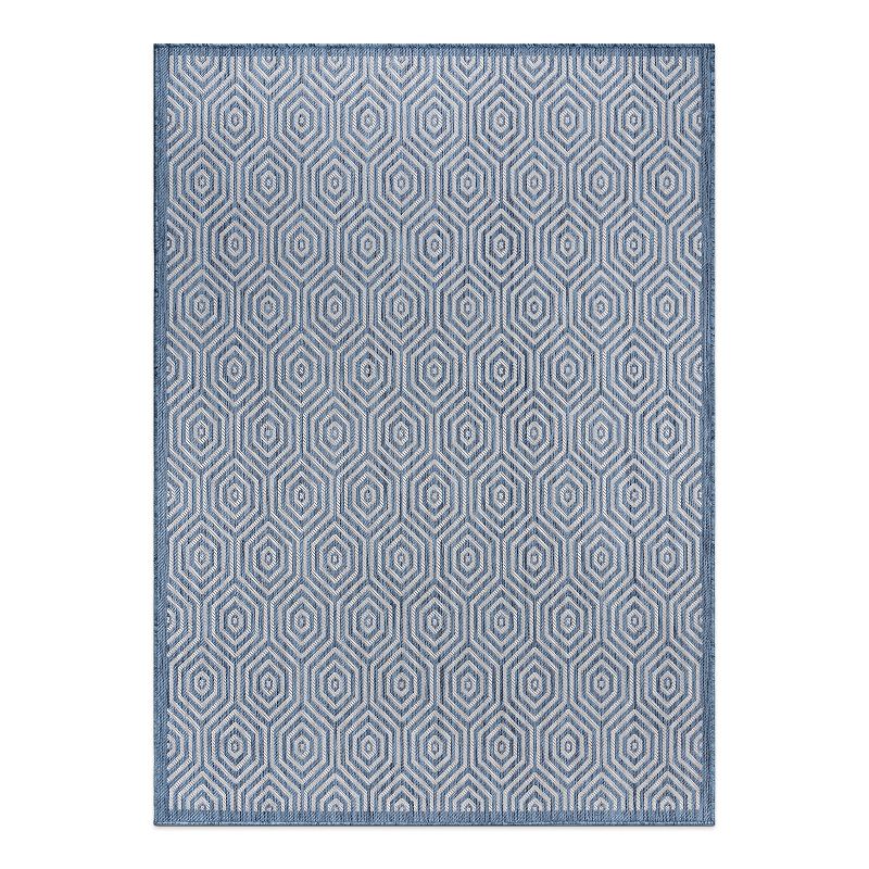 World Rug Gallery Modern Geometric Textured Flat Weave Indoor/Outdoor Area Rug, 1 of 18