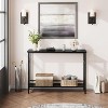 Narrow Console Table, 5.9” Slim Entryway Table, 2 Tier  Industrial Skinny Sofa Table with Adjustable Shelf - 2 of 4