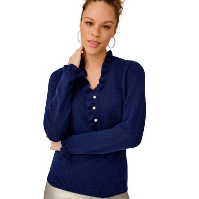 ellos Ruffle Trim Pullover