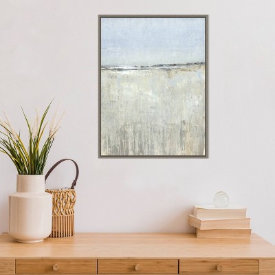 24" x 18" Greywash Framed Abstract Nautical Canvas Print