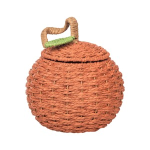 C&F Home Pumpkin Handwoven Halloween Premium Trick or Treat Candy Basket Container - 1 of 3