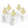 Big Dot of Happiness Gold Glitter Rocket Ship - No-Mess Real Glitter Dessert Cupcake Toppers - Baby Shower or Birthday Party Clear Treat Picks - 24 ct - 2 of 4