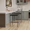 Kitchen Island Bar Stools Set of 2, Counter Height Bar Stools w/Back & Upholstered Wider Seat, Kitchen Barstools with Footrest - 2 of 4