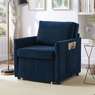 NicBex Convertible Sofa Bed Sleeper Chair with 5-Position Adjustable Backrest & Storage,Upholstered Small Couch for Living Room,Bedroom