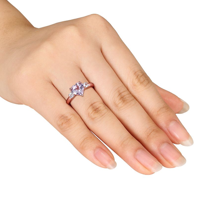1.65 CT. T.W. Rose de France and .3 CT. T.W. White Sapphire Ring in Pink Rhodium Plated Silver, 4 of 5