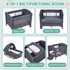 5-in-1 Pack and Play, Baby Bedside Sleeper with Bassinet, Portable Crib, Diaper Changer, Playard and Hanging Toy, Nursery Center, Toddlers - 4 of 4