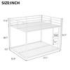Kumasinova Modern Full-Over-Full Bunk Bed, Low Bunk Metal Bed Frame with Built-In Ladder, Full-Length Guardrails for Small Bedrooms/Family Spaces - 4 of 4