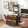 Costway 2 Drawer Vertical File Cabinet w/Lock & Bookshelf, Letter Size Filing Cabinet - 4 of 4