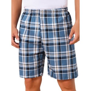 INSPIRE CHIC Men's Summer Lounge Elastic Waist Casual Plaid Sleep Shorts - 1 of 4