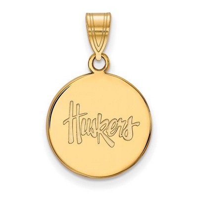 Black Bow Jewelry 10k Yellow Gold Nebraska Cornhuskers NCAA Medium Pendant