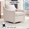 Teddy Fabric 360° Swivel Accent Chair with Rivets Detail for Living Room and Bedroom - 4 of 4
