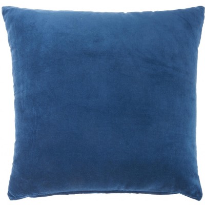 HomeRoots 20" Navy Blue Velvet Throw Pillow