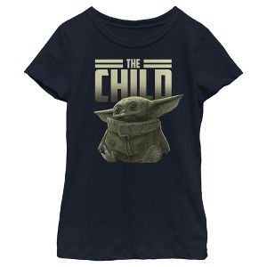 Girl's Star Wars The Mandalorian The Child Text T-Shirt - 1 of 3