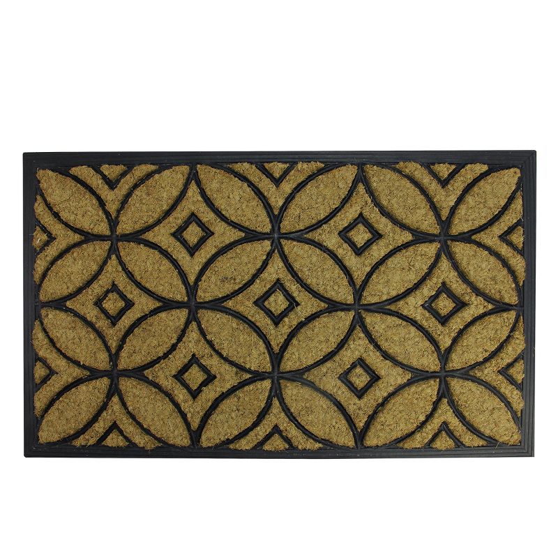 Northlight Brown and Black Geometric Doormat 30" x 18", 1 of 4