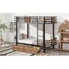 Streamdale Twin XL over Twin XL Metal Bunk Bed with MDF Board Guardrail and Two Storage Drawers,Black - 4 of 4