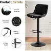 UNISOAR Modern Swivel Bar Stools Set of 2/4,  Counter Height Bar Stools with Adjustable Height Upholstered Bar Chair with Back and Footrest for Bar - 3 of 4