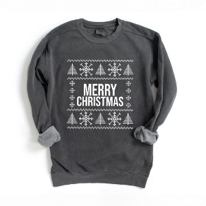 Simply Sage Market Women's  Garment Dyed Graphic Sweatshirt Merry Christmas Sweater - 1 of 4