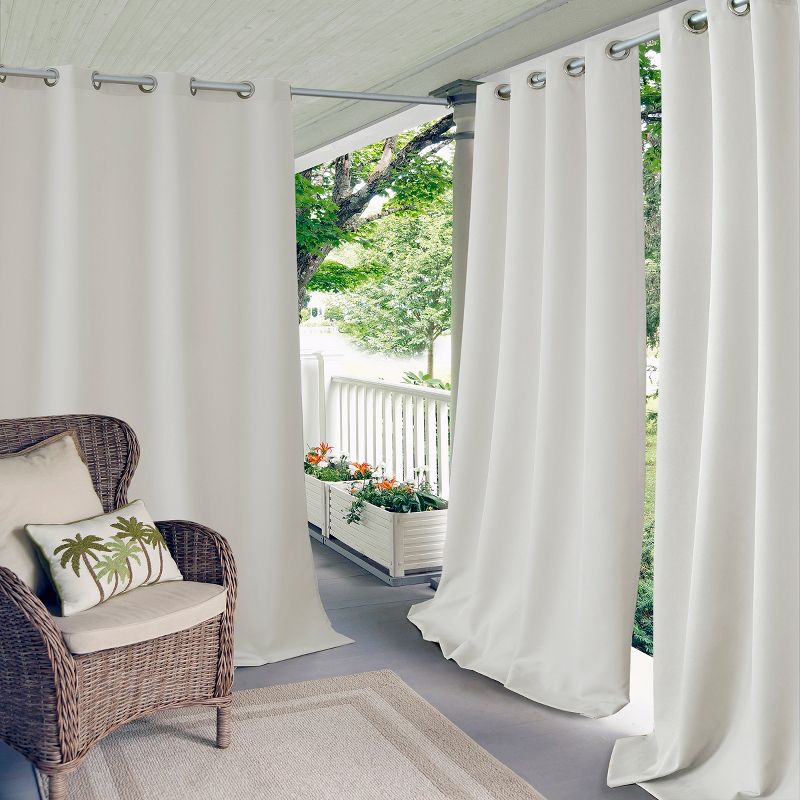 Connor Solid Indoor/Outdoor Single Window Curtain for Patio, Pergola, Porch, Cabana, Deck, Lanai - Elrene Home Fashions, 1 of 6