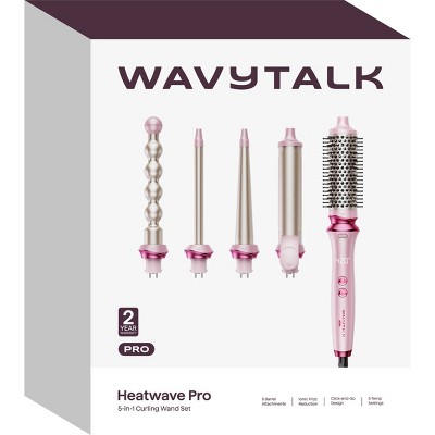 Wavytalk 350S Pro 5-in-1 Curling Wand Set - Pink - 0.5"-1.5"