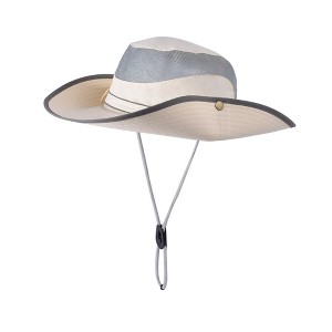 Anna-Kaci Wide Brim Outdoor Hat with Mesh Ventilation Snap-Up Sides and Chin Strap for Hiking, Beach, Travel, and Sun Protection - 1 of 4