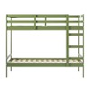 Modern Simple Solid Wood Twin Over Twin Bunk Bed, Olive Green - 4 of 4