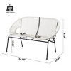 Outdoor Patio Rattan Loveseat,Modern Hammock Weave Loveseat with Metal Frame,PE Rattan Loveseat Bench for Garden or Deck-Coolbibila - 4 of 4