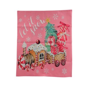 Unique Bargains Dining Chair Slipcovers Linen Pink 22.83" x 19.29" 1Pc - 1 of 4