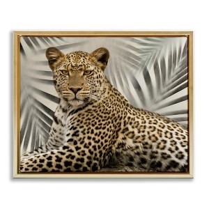 Stupell Industries Leopard with Palm Fronds, 31" x 25" - 1 of 4