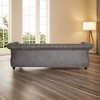 84"W Velvet Upholstered 3 Seater Sofa Couch,Modern Velvet Couch 3 Seater Sofa With Curved Backrest And Rolled Arms -Maison Boucle - 4 of 4