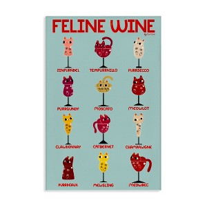 Stupell Industries Clever Feline Wine Drinks Canvas Wall Art - 1 of 4