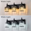 LLHZSY 3/4/5-Light Modern Bathroom Crystal Vanity Light with Round Lampshade -Light Modern Bathroom Wall Light Fixtures-Chrome/Black - 2 of 4