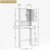 LOVMOR Over The Toilet Storage Cabinet with Adjustable Shelf and Double Doors, Free Standing Bathroom Cabinets Organizer Toilet Rack for Restroom - 3 of 4
