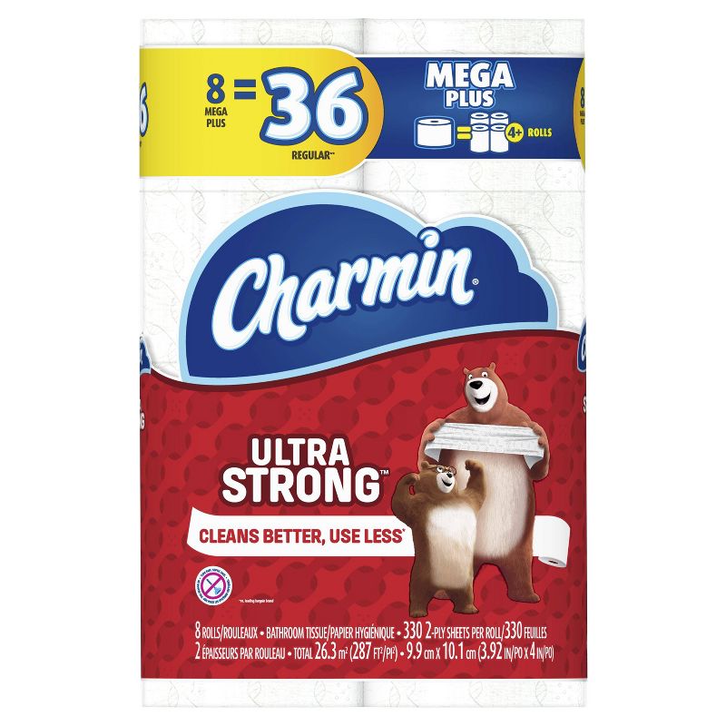 Charmin Ultra Strong Toilet Paper - 8 Mega Plus Rolls, 1 of 11