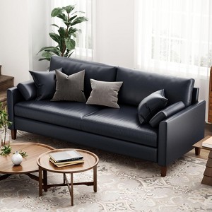 Lirago 78" Faux Leather Sofa Comfy Couch with Padded Cushions Sturdy Frame Easy to Assemble and Clean for Living Room Apartment RV - 1 of 4