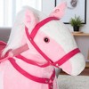 Mshliw Plush Rocking Horse Ride-On Toy, Toddler Animal Rocker with Saddle, Wooden Base, Realistic Sounds, Gift for Kids 3+, Halloween gift - 4 of 4