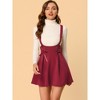 Allegra K Women's High Waist A-Line Lace Up Suspender Skirt - 2 of 4
