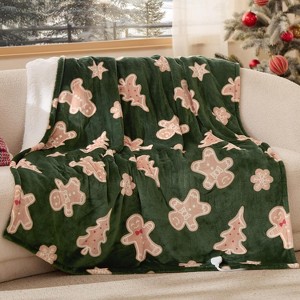 Lomsoe Christmas Flannel Blanket Gingerbread Decor Ultra Soft Cozy Throw Blankets Home Sofa Couch Bed Christmas Gift. - 1 of 4