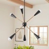 Modern Sputnik Chandelier 6-Light Black and Gold Mid Century Pendant Light for Dining Room - 2 of 4