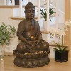 Alpine Corporation 33" LED Lit Resin Buddha Sculptural Fountain: Serene Garden & Patio Decor - 2 of 4