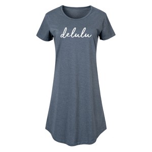 Women's - Instant Message - Delulu Cursive Graphic T-shirt Dress - 1 of 4